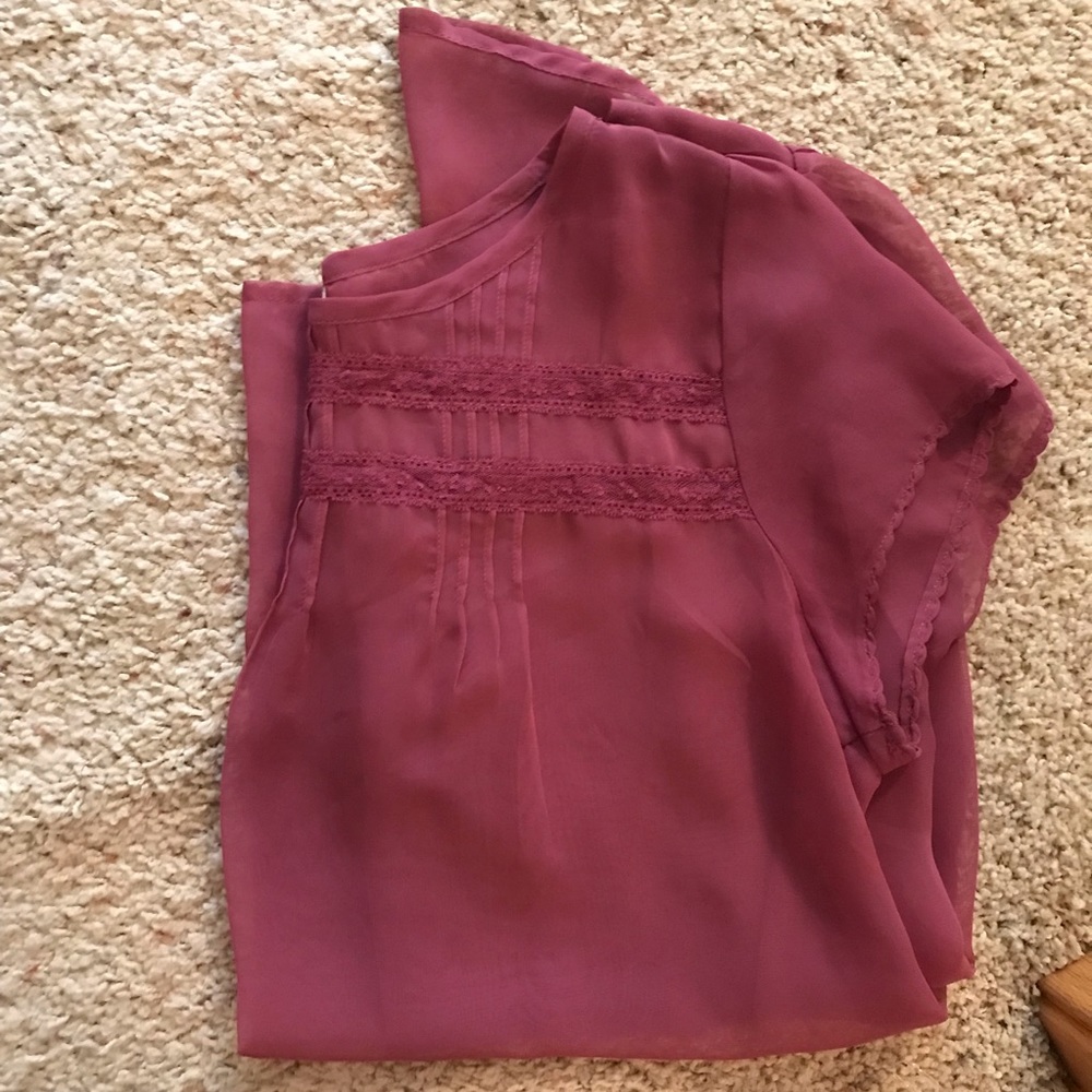 Sheer maroon Frenchi top